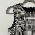 Theory  Black Cream Houndstooth Plaid Sleeveless Shift Above the Knee Dress 2 Photo 2