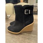 Franco Sarto NEW Women's Ulayna Suede Faux Fur Wedge Boots Black Size 8 Photo 2