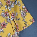PaperMoon  Womens Large Yellow Floral Round Neck Wide Sleep Pullover Blouse Photo 2