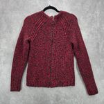 Tart  Red Black Long Sleeve Zipper Back Pullover Knit Sweater Cardigan Small Photo 1