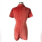Alexis Pennie Velour Romper in Coral Orange Button-Up Romper Size Small Photo 7