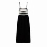 ZARA NWT Knit Striped Black Midi Dress - Size S Bloggers Fave Photo 5