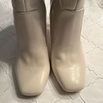 INC Off White Square Toe Knee High Faux LeatherBoots(Size 10) White Photo 3