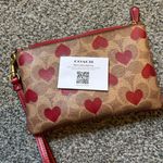 Coach  Red and Brown Heart Wristlet Photo 2