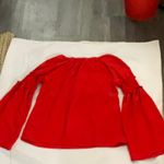 Amaryllis Red Bell Sleeved Top Holiday Party Christmas Casual Boho Renaissance Photo 4