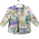 Chico's Vintage Blouse Size XL Or 3 Art to Wear Artsy Patchwork Unique Bohemian Collage Photo 0
