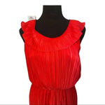Cynthia Steffe  Seamline Red Ruffle Accordian Pleated Dress Photo 5