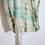 Chic Soul  Green and Brown Tie-Dye Boho Blouse Size 2XL Green Tie-Dye Blouse Photo 2