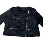Coffeeshop black velvet moto jacket Size 3X Photo 0