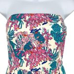 Vineyard Vines  Ocean Life Strapless Coral Reef Print Dress Pink Blue Size 00 Photo 2