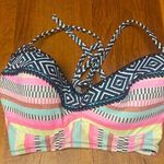 Shade & Shore Pink and Black Bikini Top with Modern Design Photo 0
