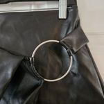 Joe Benbasset Black Faux Leather Skort Size Medium High Waist Mini Skirt Shorts Photo 3