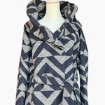 Mossimo Supply Co. Two Tone Geometric Wrap Pea Coat With Oversized Collar Sz M Blue Size M Photo 2