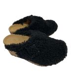 Papillio Black Curly Fur Clogs Birkenstock Style Comfort Slides Women Size 7 Photo 1