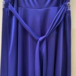 YS USA Medium Blue Y2K Padded Ruched Neck Rhinestone Detail Back Tie Maxi Gown Photo 2