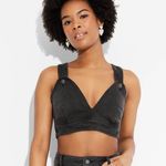 Wild Fable Cropped Denim Vest - Black Wash Women's L Photo 2