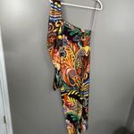ZARA Printed Asymmetrical Dress One Sleeve Size Large Photo 6