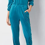 Juicy Couture NWT Juicy By  Jumpsuit peacock Velour Hooded Long Sleeve Zip Up L Photo 0