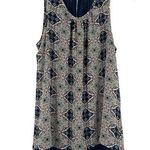 Daniel Rainn DR2  Boho Tank Top Blue Chiffon Layered Mixed Pattern Flowy Size M Photo 0