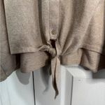 Absolutely Famous  beige button up knot cross back sweater size 3XL Photo 2