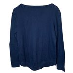 Talbots C’Est La Vie Bateau Neck Navy Pullover Sweater Top Sz Medium Preppy Photo 2