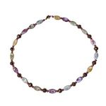 Pebble Chain Necklace Gold Tone Rose Accents Pink Stones Women Handcrafted u Je Photo 0