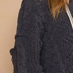 POL Cable Knit Hooded Chenille Sweater L winter boho casual $88 Fp classic fall Photo 3