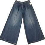 Free People  Equinox Denim Trousers Lake Life Blue 29 Wide Leg Jeans Slouchy Photo 13