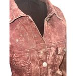 Thrill Jeans Women’s Burgundy Acid Washed Denim Long Jacket/Dress, Size Large Red Photo 5