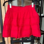 Day + Moon Tiered ruffle lace skirt high rise preppy loveshackfancy embroidered Red Photo 0