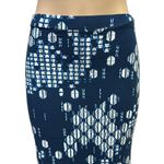 Banana Republic  Skirt Blue Geometric Print Maxi Soft Stretch Side Slit Womens S Photo 4
