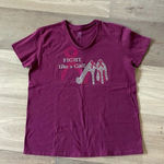 Hanes Fight like a Girl Breast Cancer Awareness Shirt Size Large Photo 0