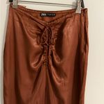 ZARA Rust Satin Maxi Skirt Photo 5