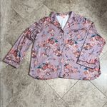 Power 2 The Flower Floral 2pc Pajama Long Sleeve Pant Set Size 2X Purple Photo 1