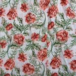 Joie  Linen Skirt Womens L White Red Green Floral Midi‎ Summer Boho Chic Resort Photo 4