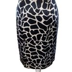 Inc international Petite Skirt Womens 6P Used 100% Silk Black Cream Short Photo 2