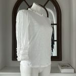 Goldie Pima Cotton Ruffle Trim Tee in White, Size M New w/Tag $125 Photo 2