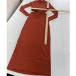 Ronny‎ Kobo Dress Womens Medium Orange Cut Out Knit Twisted Sweater Mock Neck Photo 6