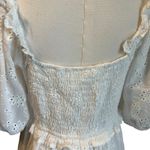 Anthropologie &merci Cottage Core Milkmaid Eyelet Smocked White Dress Sz M Lined Photo 8