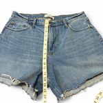 Abercrombie & Fitch The Dad Jean Shorts High Rise 33/16 Distressed Curve Denim Photo 2