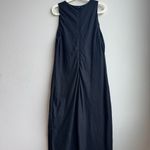 Abercrombie & Fitch Linen Blend Size Large TALL High Neck Midi Maxi Black Dress Photo 5
