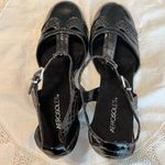 Aerosoles  Buttered Role Black Patent Leather T Strap Heels Shoes Snakeskin 10M Photo 13