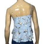 Lord & Taylor Highline Collective S Light Blue Sparrow Bird Print Strappy Top Photo 3