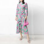 NWT BY FAR Baby Amber Fuchsia Circular Croco Embossed Leather Pink Photo 3