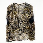 Lovestitch Lace Detail Printed Bell Sleeve Blouse M Photo 1
