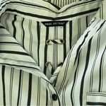 Unique spectrum  Monochrome‎ Striped Shirt XL White Black Cold Shoulder Button Up Photo 3