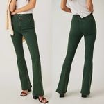 We The Free People Jayde Cord High Rise Flare Green Corduroy Pants Green Size 32 Photo 1