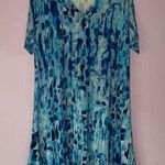 LOGO By Lori Goldstein QVC PL Regular Rayon 230 Elbow Sleeve Dress in Blue Glass Photo 0