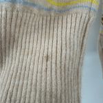 Modcloth Tan Striped V-Neck 3/4 Sleeve Button Front Cardigan Women's Size Large Photo 7