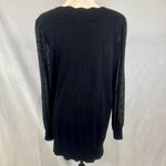 Cable & Gauge  scalloped neck long sheer sleeve black sweater dress size medium Photo 3